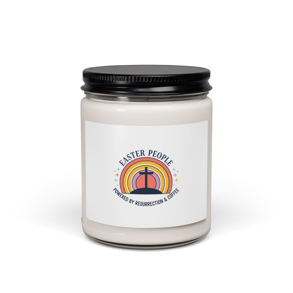 He Is Risen Rainbow Cross Candle | Soy Candle, Easter Faith Humor