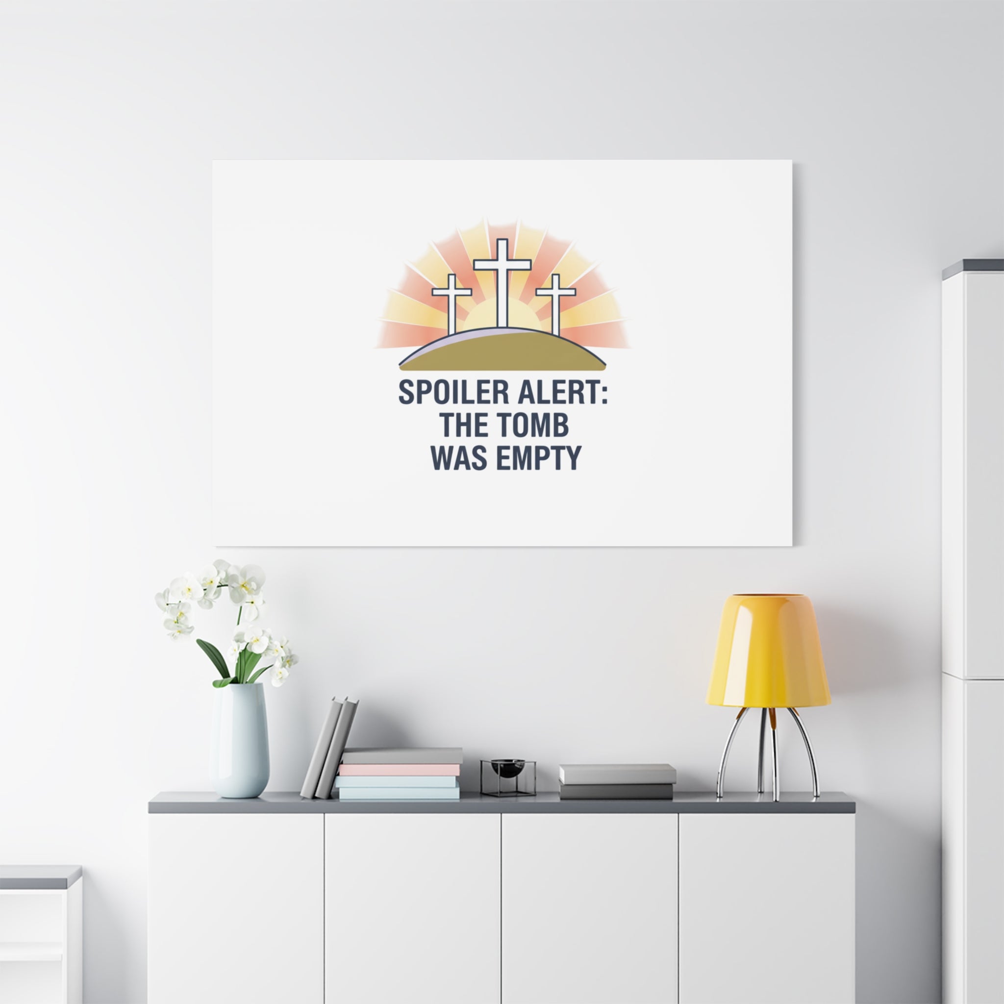 Spoiler Alert The Tomb Was Empty Canvas | Christian Easter Humor, He Is Risen