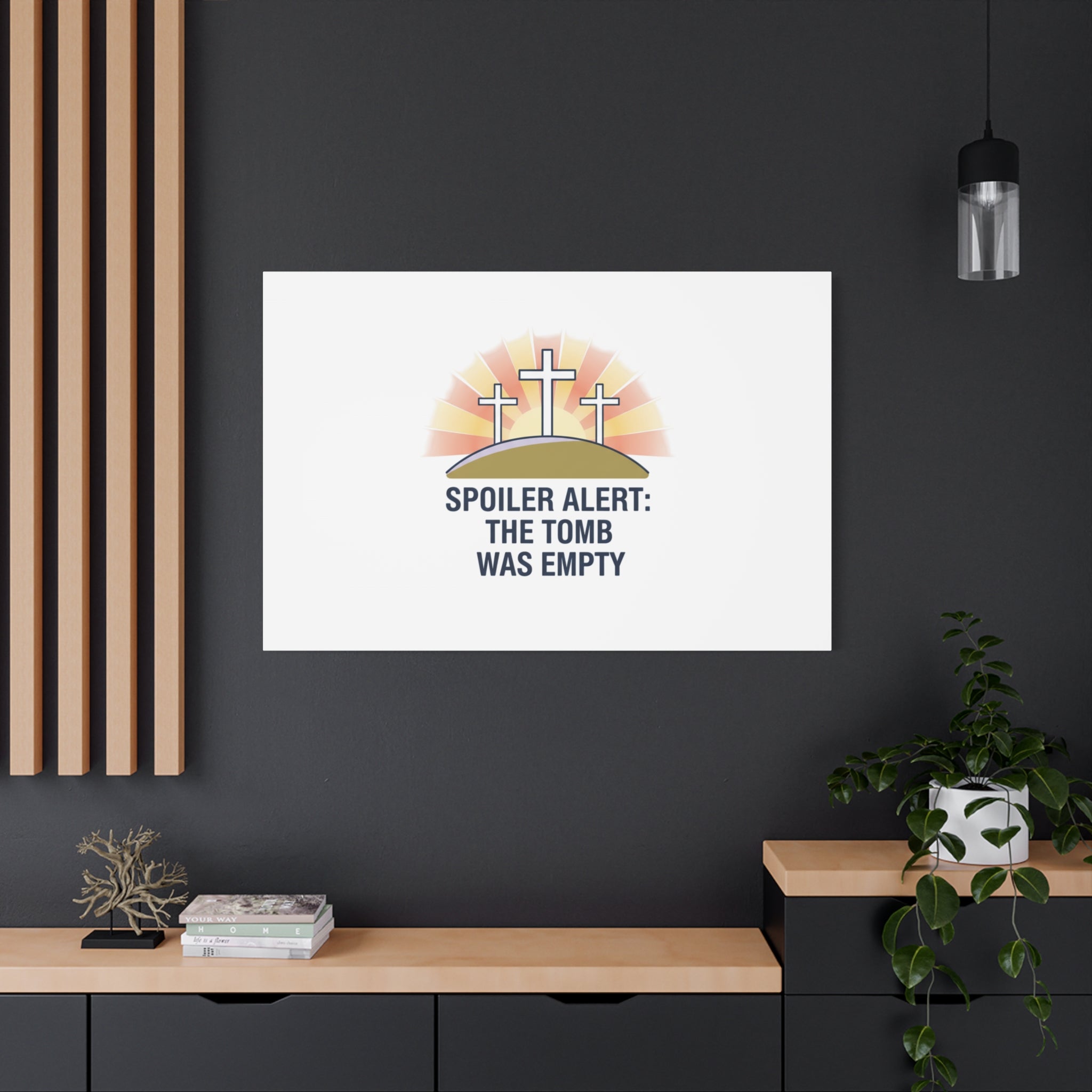 Spoiler Alert The Tomb Was Empty Canvas | Christian Easter Humor, He Is Risen