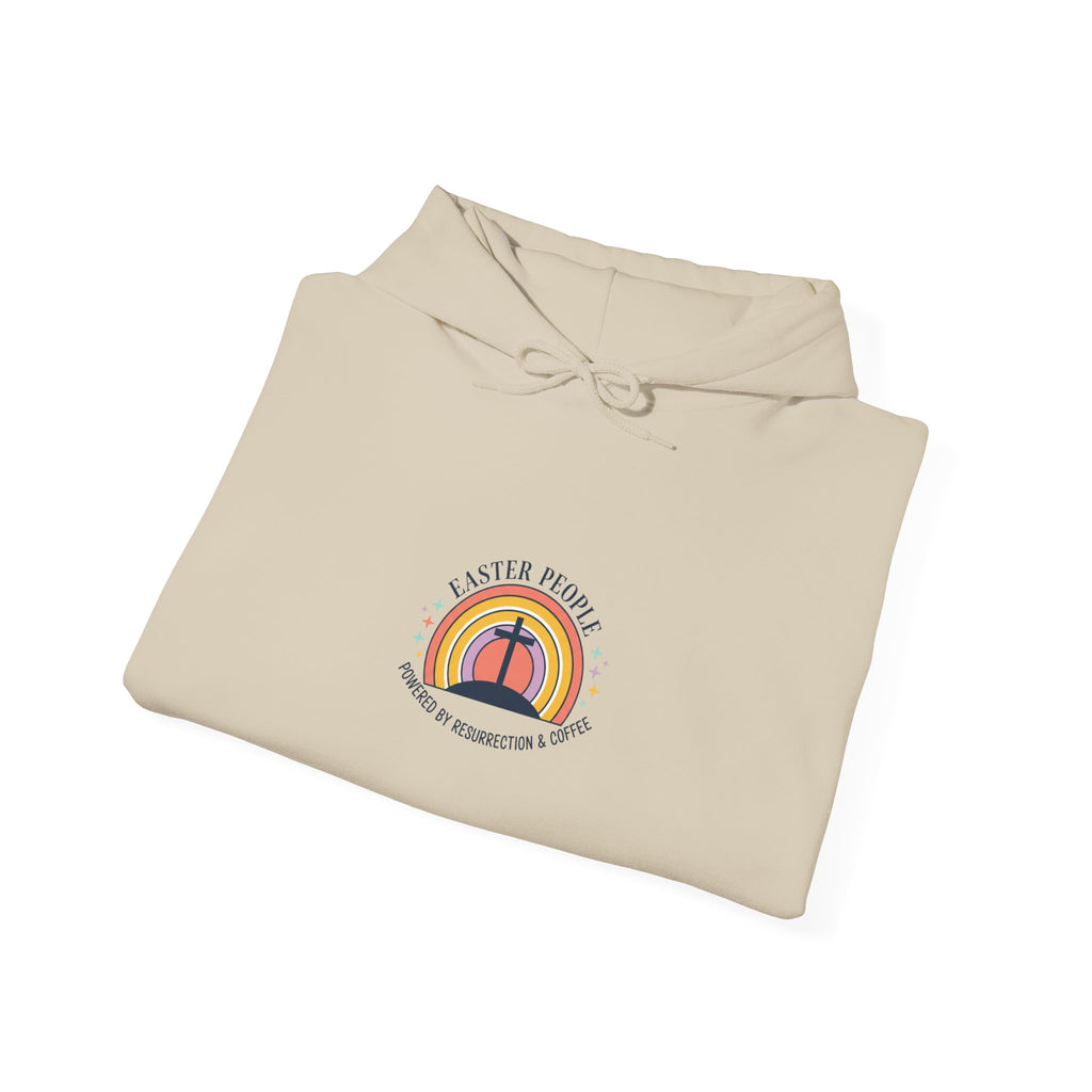 He Is Risen Sunrise Cross Hoodie | Christian Easter shirt, faith-based humor