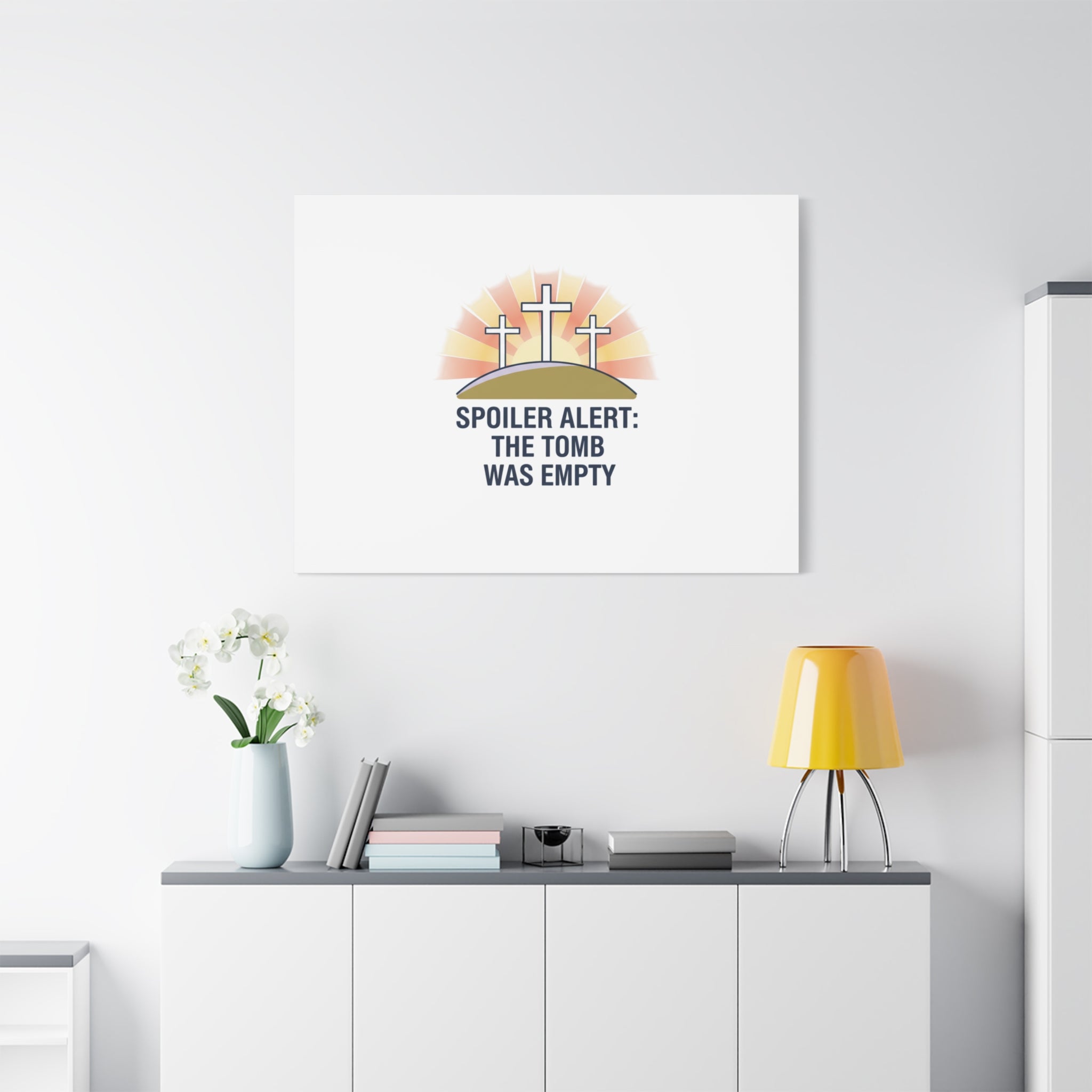 Spoiler Alert The Tomb Was Empty Canvas | Christian Easter Humor, He Is Risen