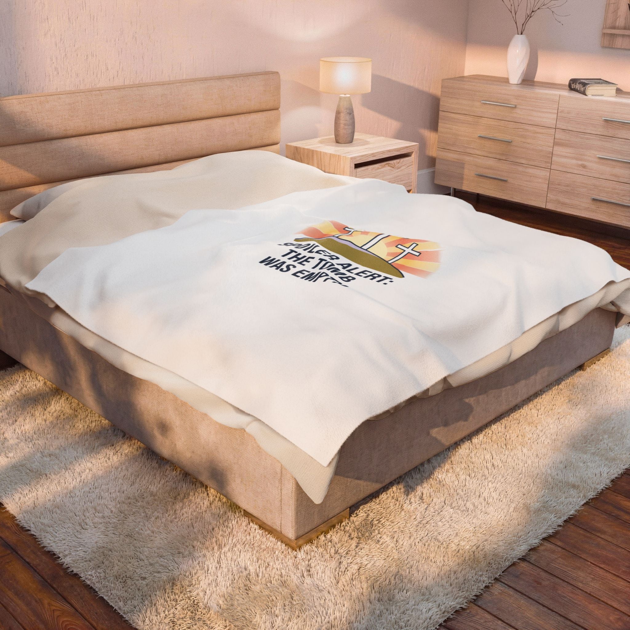 Spoiler Alert The Tomb Was Empty Velveteen Plush Blanket | Christian Easter, He Is Risen