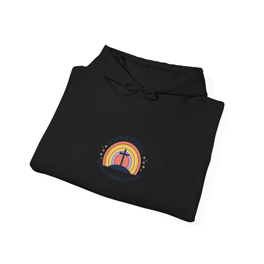 He Is Risen Sunrise Cross Hoodie | Christian Easter shirt, faith-based humor